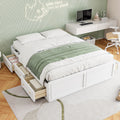 Queen Wood Platform Bed Frame With 6 Drawers Storage No Box Spring
