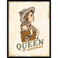 Queen Of Diamonds No. 2 By The Whiskey Ginger Wood Framed Wall Art Print Svelte Noir Black