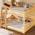 Queen Over Queen Bunk Bed With Storage Shelves Built In Usb Ports Heavy Duty Metal Frame