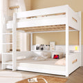 Queen Over Queen Bunk Bed With Storage Shelves Usb Ports By Harper Bright Designs