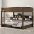 Queen Over Queen Bunk Bed With Storage Usb Ports For Convenience