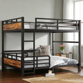 Queen Over Queen Metal Bunk Bed Frame With Guardrails Convertible Loft And Platform Beds Noise Free Design