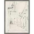 Quiet Alley With Arched Doorways By Pi Studio Framed Canvas Wall Art