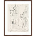 Quiet Alley With Arched Doorways By Pi Studio Wood Framed Wall Art Print