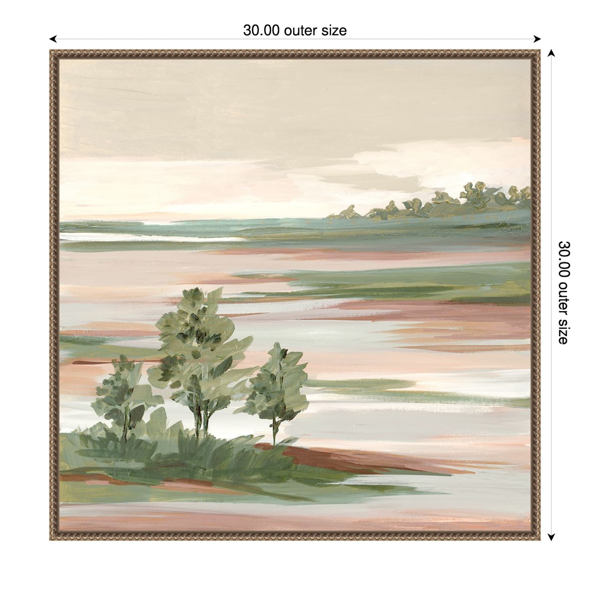 Quiet Marsh Under Soft Skies No. 1 By Lera Framed Canvas Wall Art Print