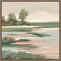 Quiet Marsh Under Soft Skies No. 2 By Lera Framed Canvas Wall Art Print
