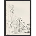 Quiet Street With Vintage Lamps By Pi Studio Framed Canvas Wall Art