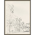 Quiet Street With Vintage Lamps By Pi Studio Framed Mounted Canvas Wall Art Print