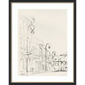 Quiet Street With Vintage Lamps By Pi Studio Wood Framed Wall Art Print