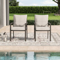 Quietude 2 Piece Aluminum Patio Dining Chairs With Light Gray Cushions