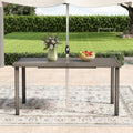 Quillmanor 60 Rectangular Gray Aluminum Outdoor Dining Table With 2In. Umbrella Hole
