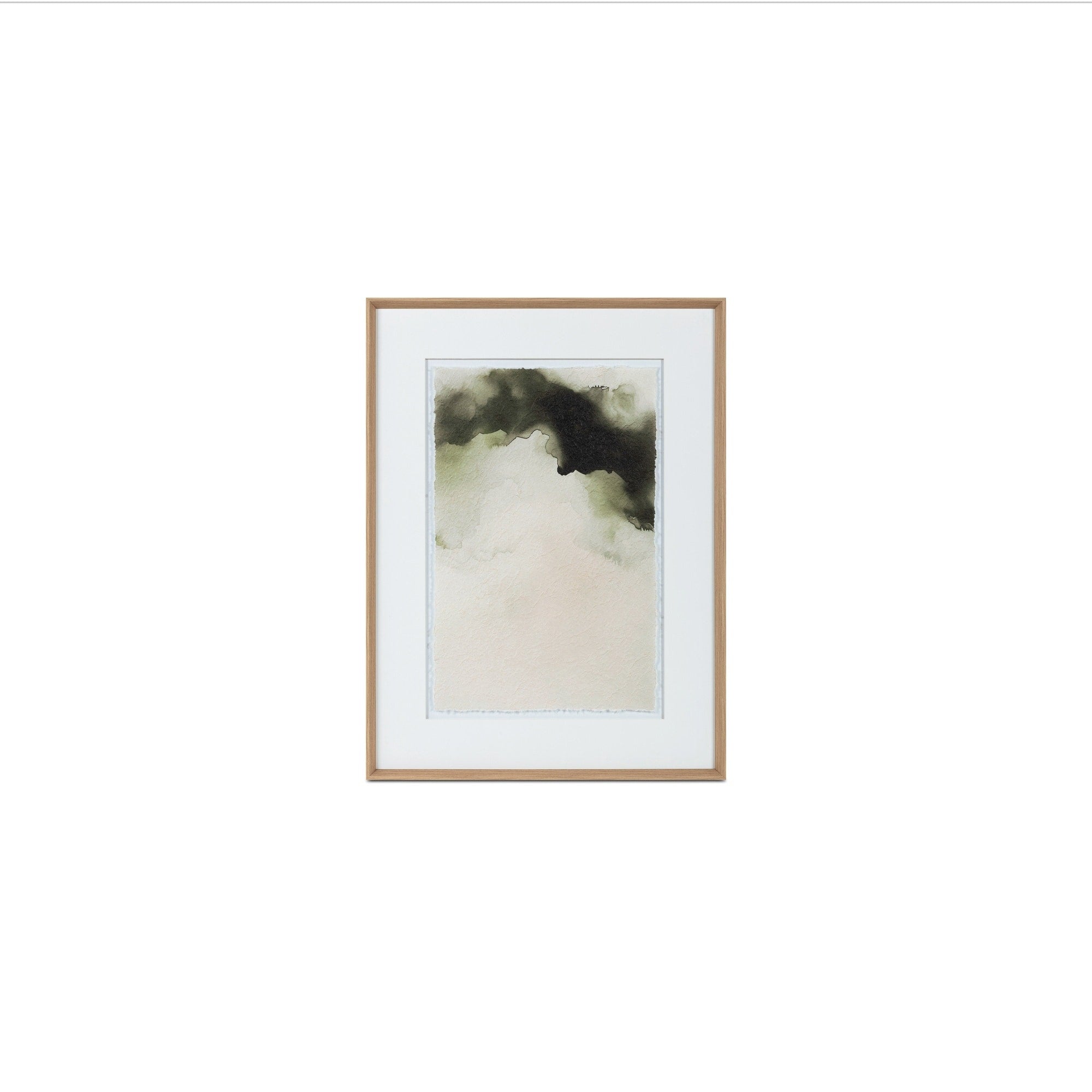 Quillen Framed Print Acrylic On Paper Solid Pine Frame Glass Encased Textured Paper Torn Edge Detail Multi