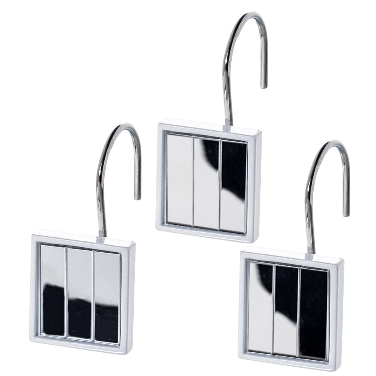 Quilted Mirror Resin Shower Curtain Hooks Set Of 12