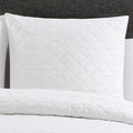 Quilted Washed Belgian Linen Euro Shams Set Of 2