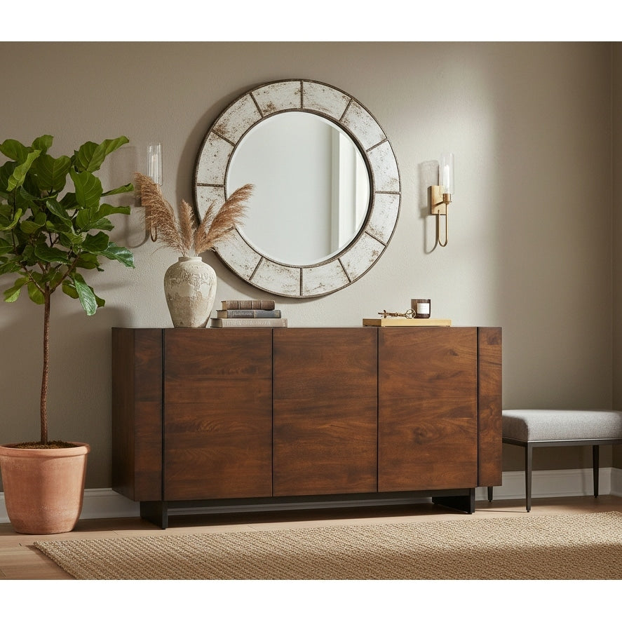 Quinn Contemporary Hardwood Storage Sideboard By Sevita 70 W X 18 D X 34 H