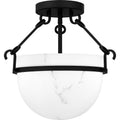 Quoizel Semi Flush Mount 3 Light Semi Flush Mount In Matte Black