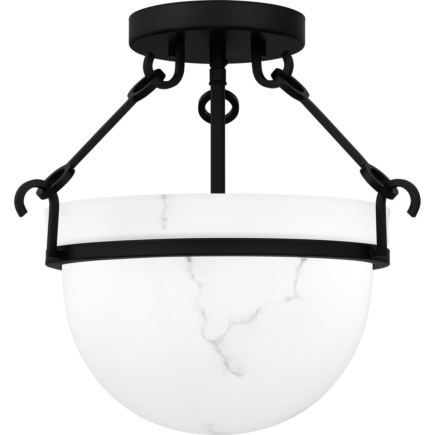 Quoizel Semi Flush Mount 3 Light Semi Flush Mount In Matte Black