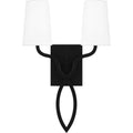 Quoizel Wood 2 Light Wall Sconce In Matte Black