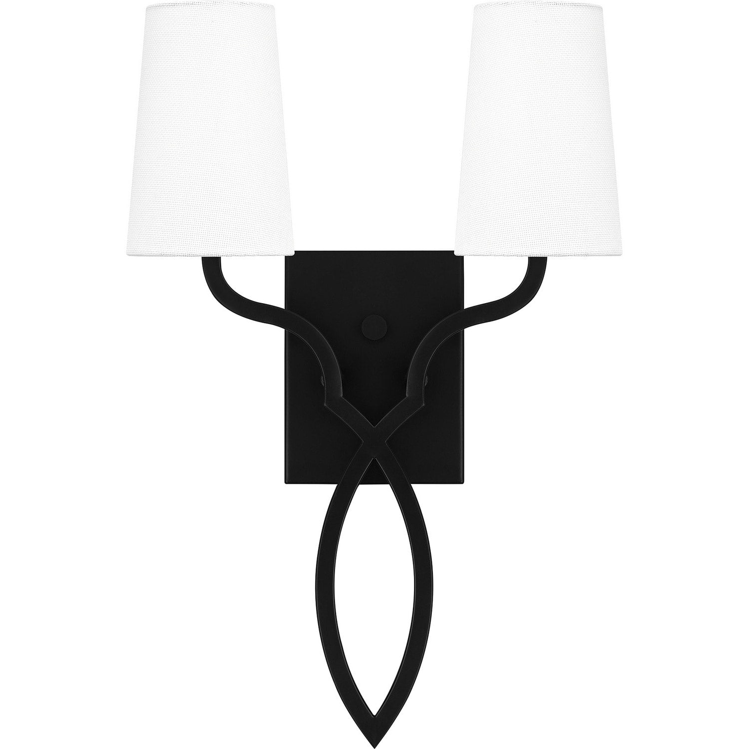 Quoizel Wood 2 Light Wall Sconce In Matte Black