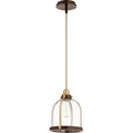 Quorum International Banded Dome Family Clear One Piece Glass Pendant. 1 Light Clear Glass Downlight.