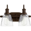 Quorum International Clear Seeded Glass Vanity Or Sconce Family 2 Light.