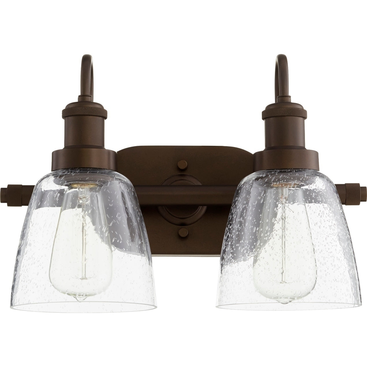 Quorum International Clear Seeded Glass Vanity Or Sconce Family 2 Light.