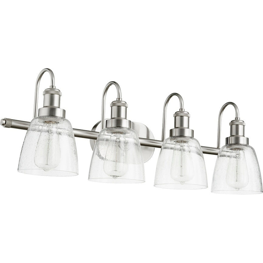 Quorum International Clear Seeded Glass Vanity Or Sconce Family 4 Light.