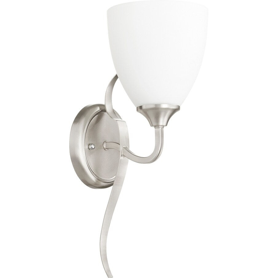Quorum International Jardin Family 1 Light Satin Opal Glass Vanity Or Sconce Fixture.