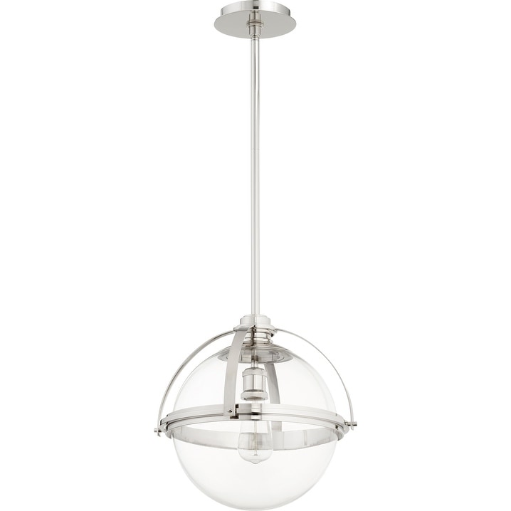 Quorum International Meridian 15 Globe Family Clear One Piece Glass Pendant. 1 Light Clear Glass Downlight.