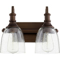 Quorum International Richmond Family 2 Light Clear Seeded Vanity Fixture. Oiled Bronze