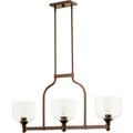 Quorum International Richmond Family 3 Light Clear Seeded Uplight Island Light.