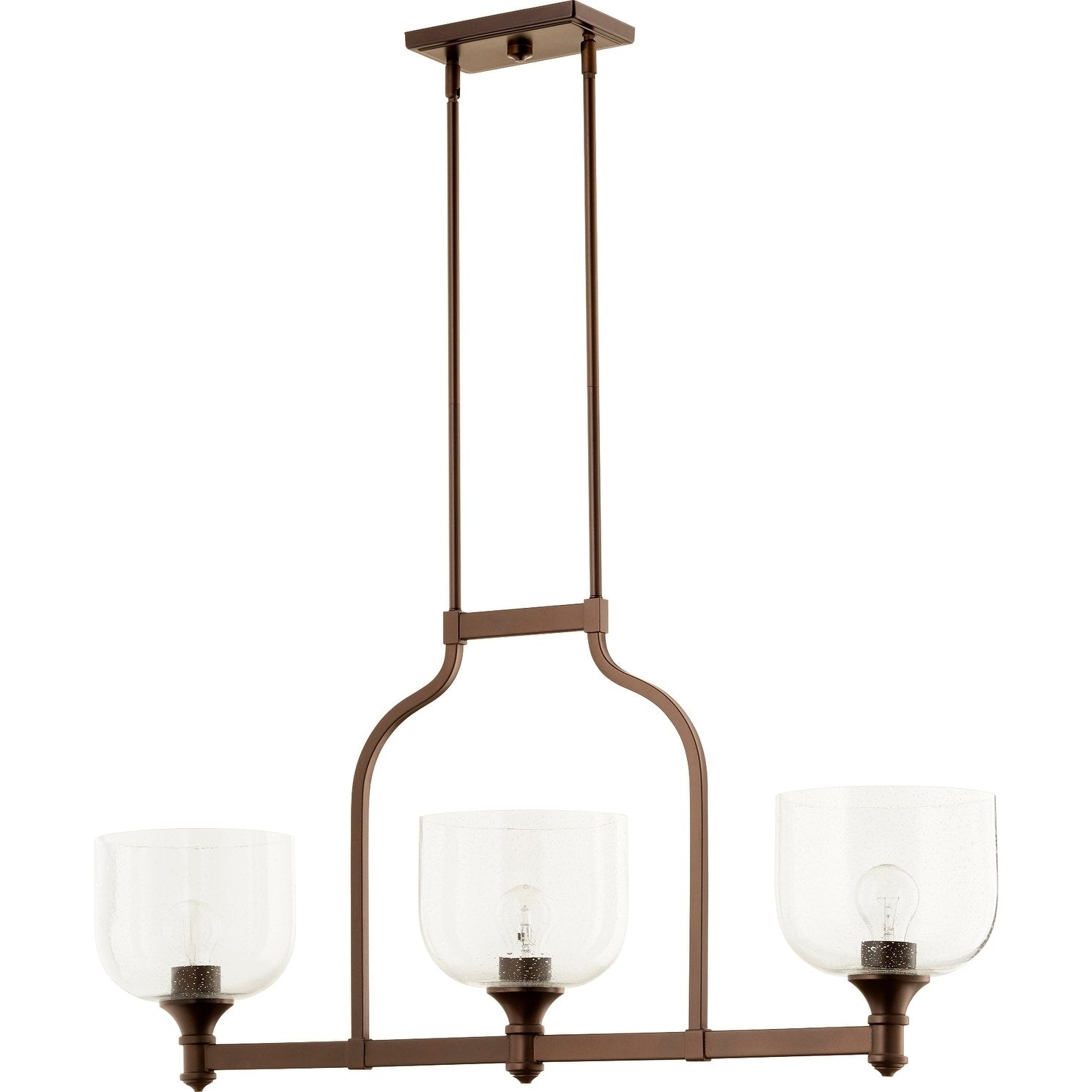 Quorum International Richmond Family 3 Light Clear Seeded Uplight Island Light.
