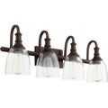 Quorum International Richmond Family 4 Light Clear Seeded Vanity Fixture. Oiled Bronze