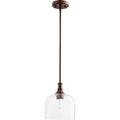 Quorum International Richmond Family Oiled Bronze Clear Seeded 1 Light Pendant Light