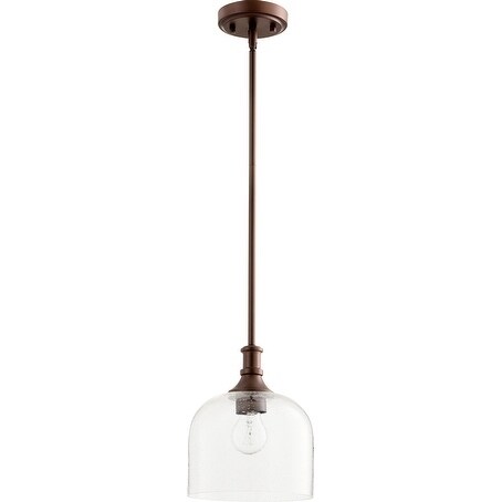 Quorum International Richmond Family Oiled Bronze Clear Seeded 1 Light Pendant Light