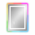 Rgb Led Bathroom Vanity Mirror With Dual Light Strips Front Backlit 3 Color Dimmable Lighting Anti Fog Touch Sensor