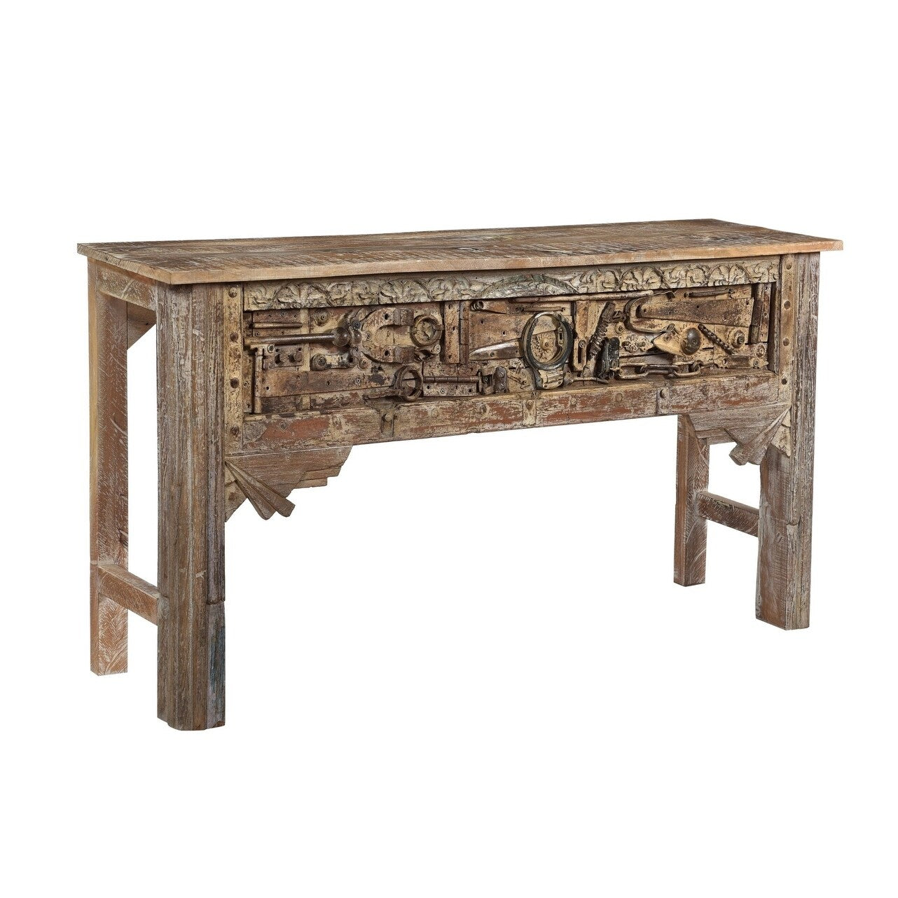 Rhu Home Tortoise Wooden Metal Fitted Console
