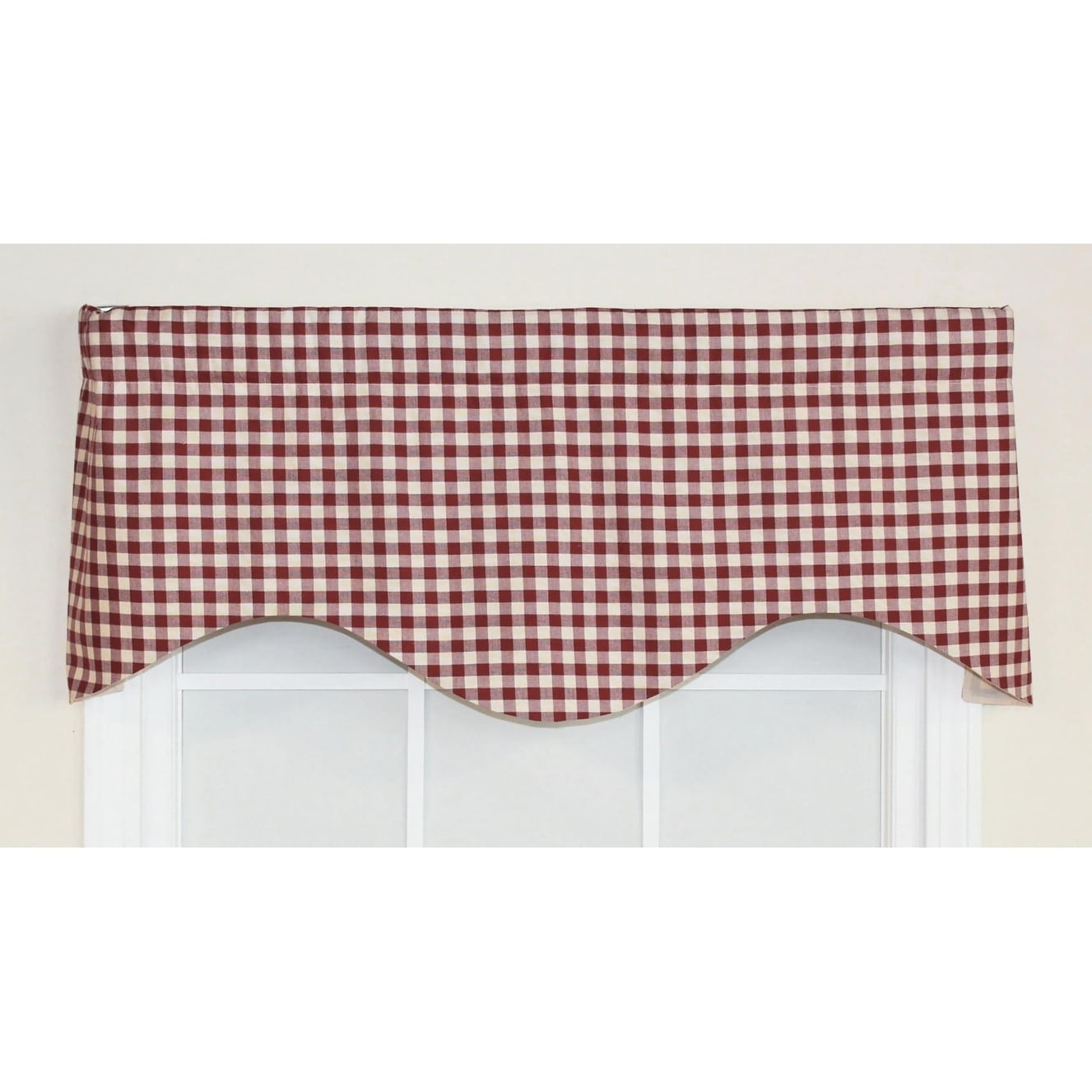 Rlf Home Picnic Check Cornice Window Valance Red
