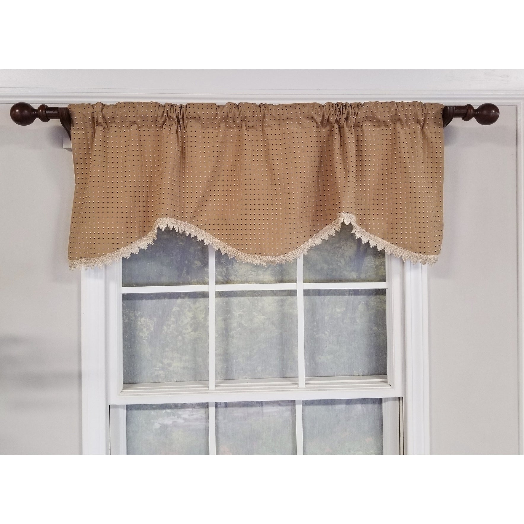 Rlf Home Speckled Cornice Window Valance Tan