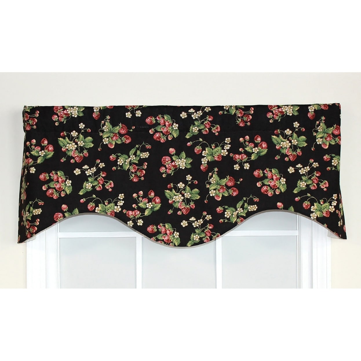 Rlf Home Strawberry Fields Cornice Window Valance Black