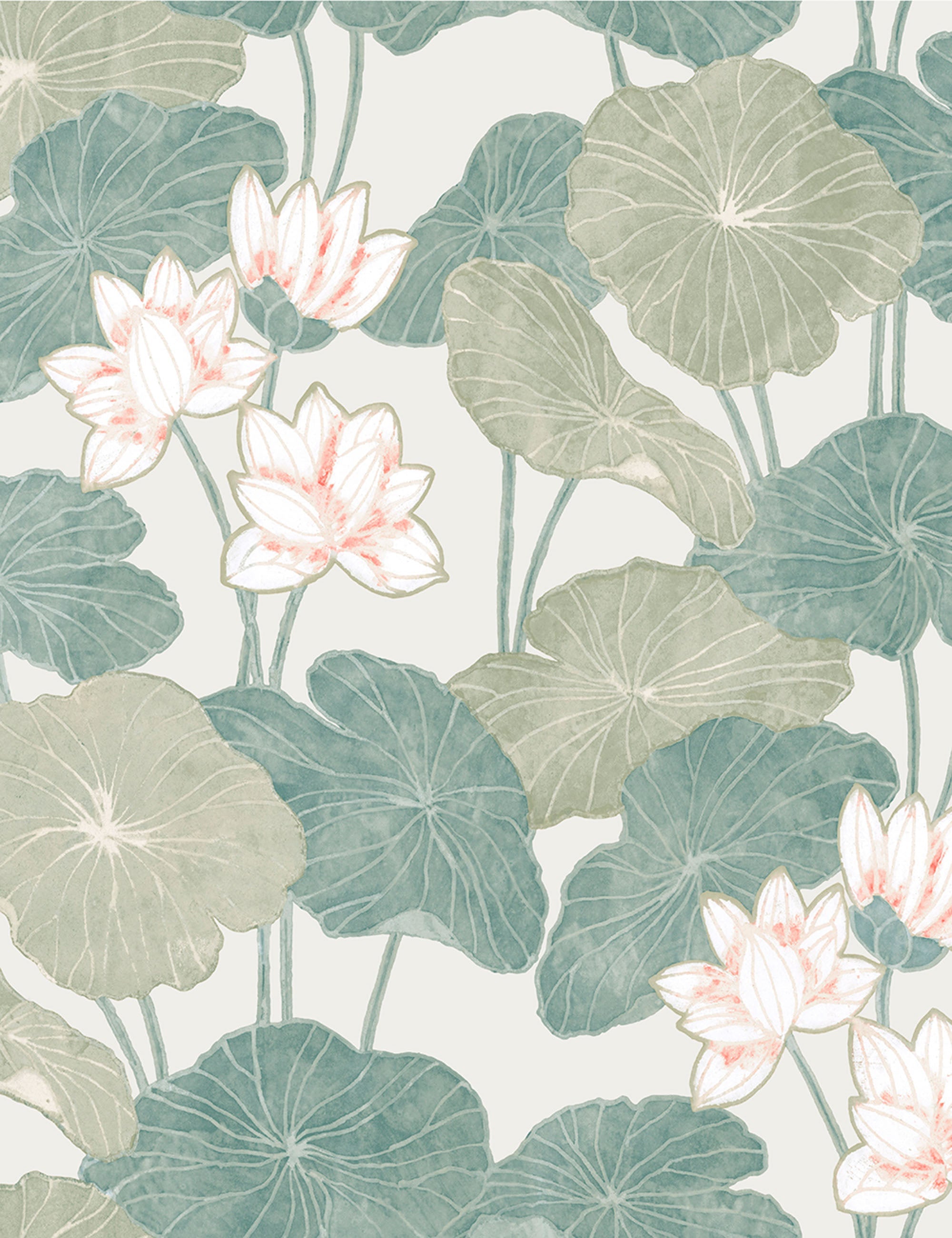 Lily Pad Peel + Stick Wallpaper Swatch, Beige