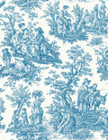 Country Life Toile Peel + Stick Wallpaper Swatch, Blue