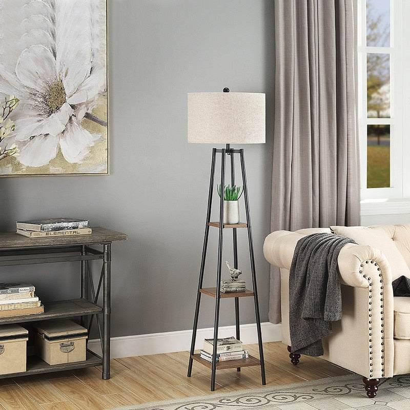 Rosen Garden Floor Lamp Standing Reading Light With Shelves And Shade
