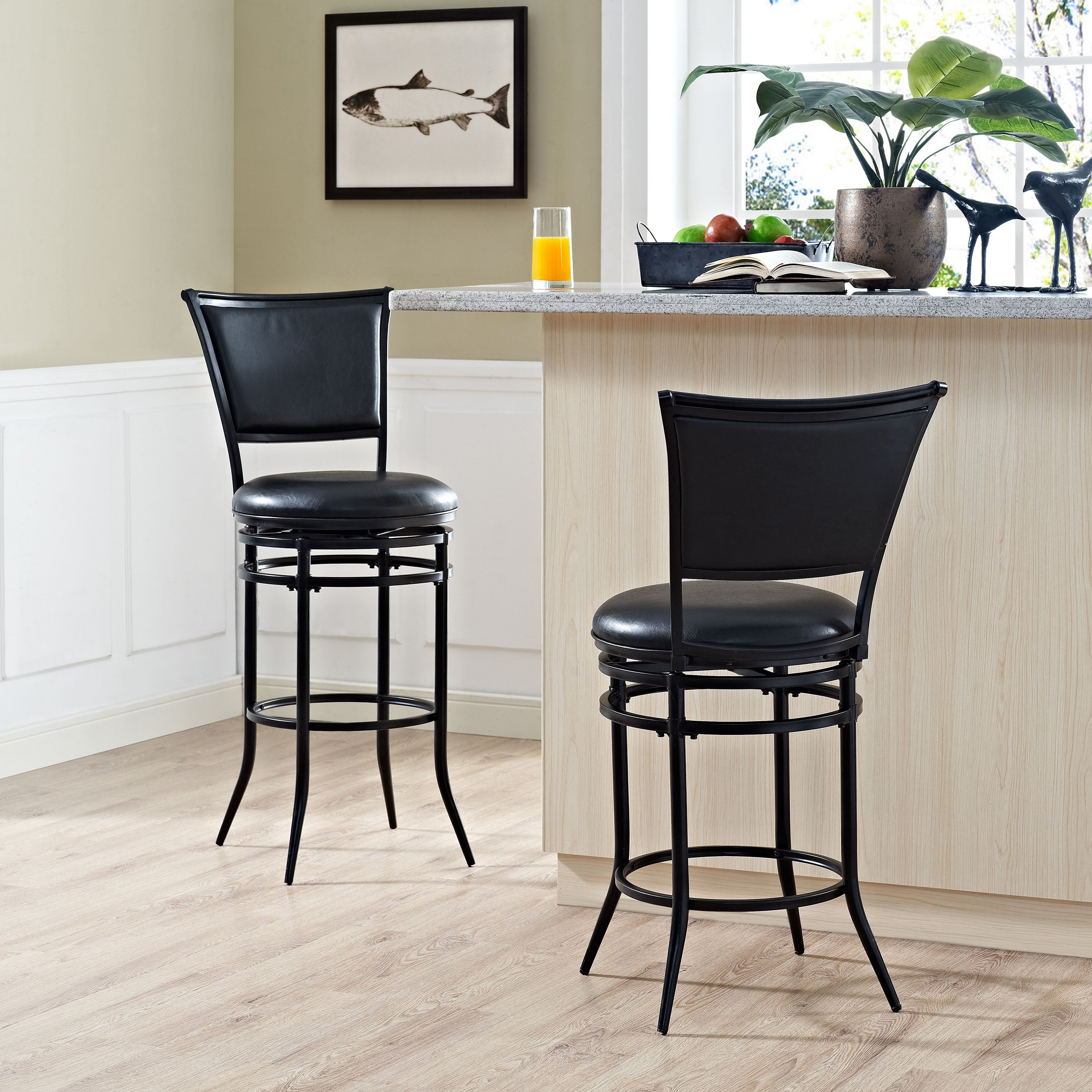 Rachel Black Swivel Bar Stool