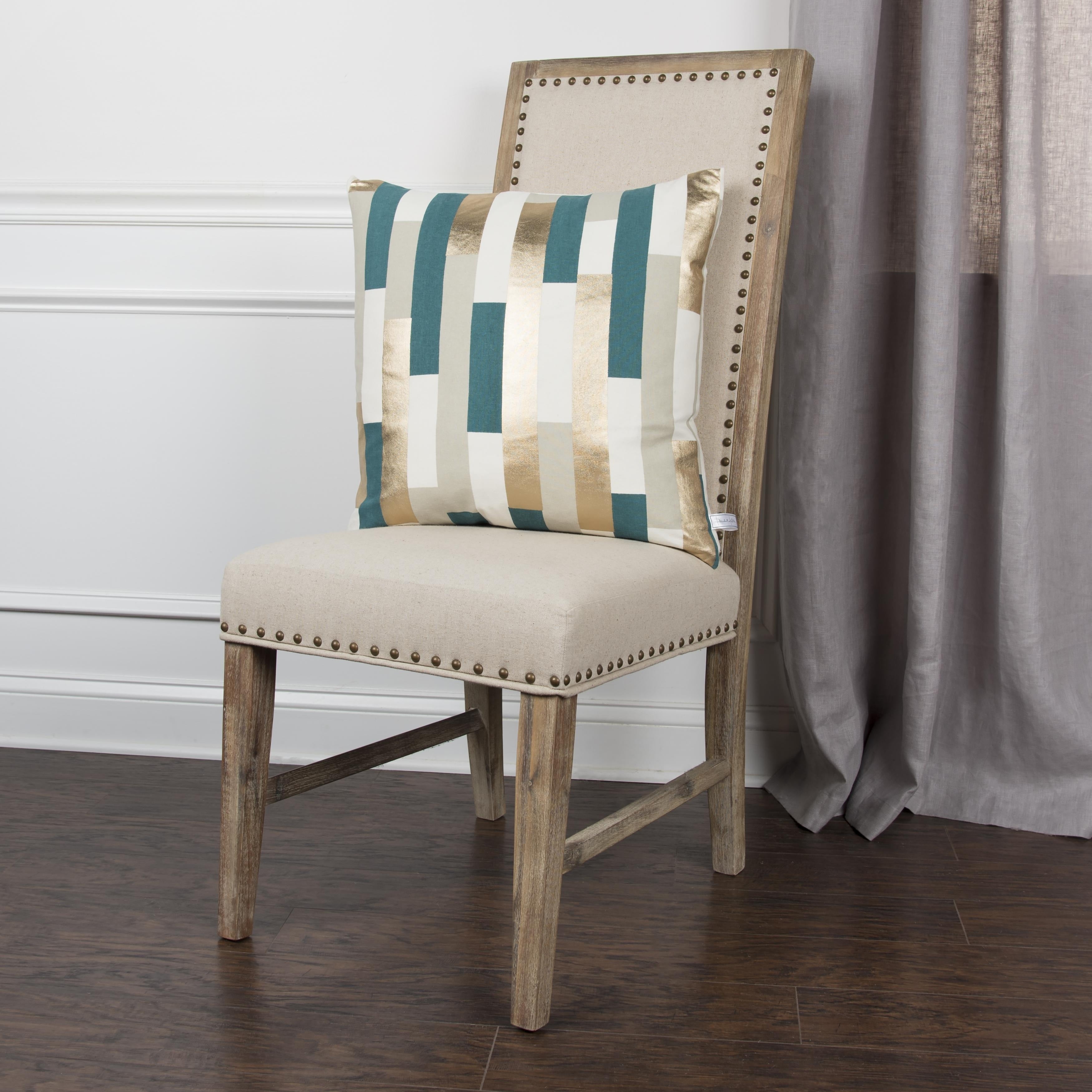 Rachel Kate By Rizzy Home Green Stripe Cotton Casement Decorative Throw Pillow