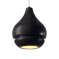 Radiance Collection Arabesque 1 Light Matte Black Pendant Matte Black Shade White Cord