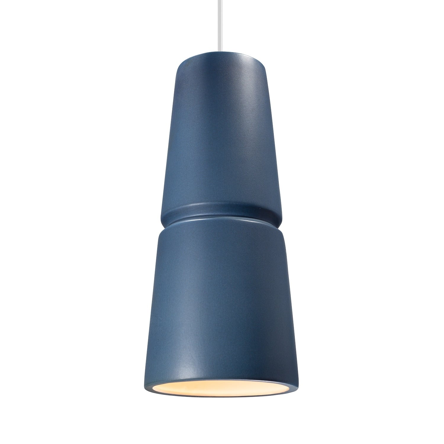 Radiance Collection Cone 1 Light Dark Bronze Large Pendant Midnight Sky Shade White Cord