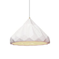 Radiance Collection Geometric 1 Light Gloss White Pendant With White Cord