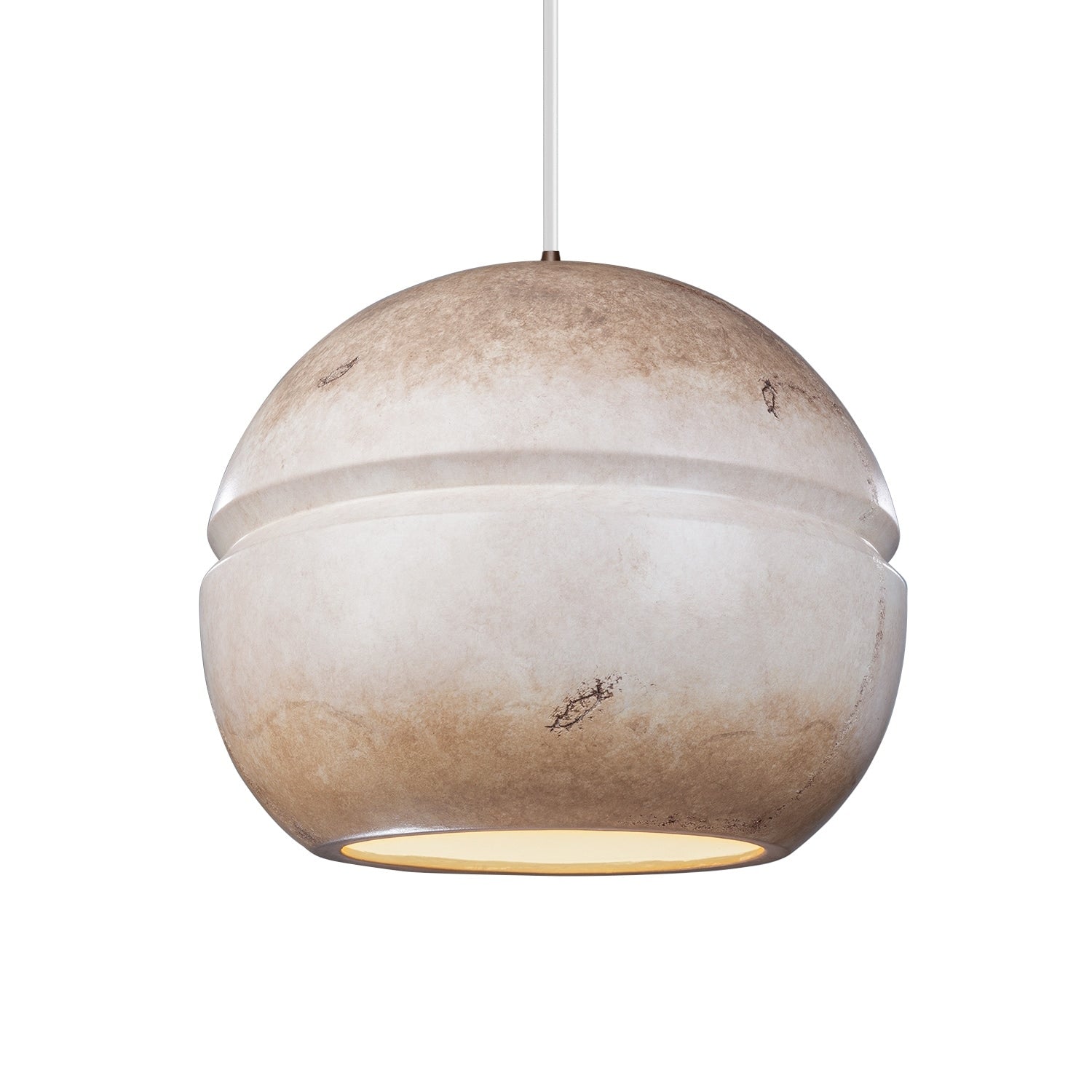Carson Carrington Sallebyn Sphere Greco Travertine Shade Pendant