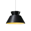 Carbon Loft Chizukeki Trapezoid 1 Light Brushed Nickel Pendant With Matte Black And Champagne Gold Shade White Cord